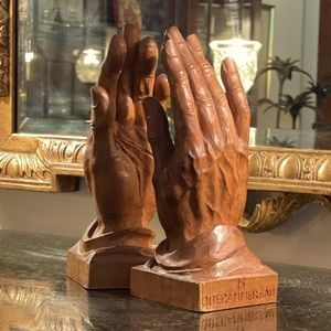 Rare Heinzeller Wood Sculptured Prayer Hands crafted in Oberammergau, Germany